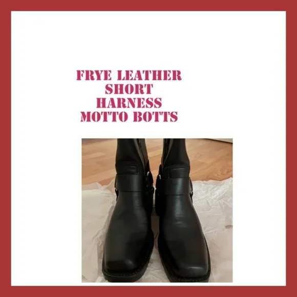 Frye Leather Short Harness Moto Boots
